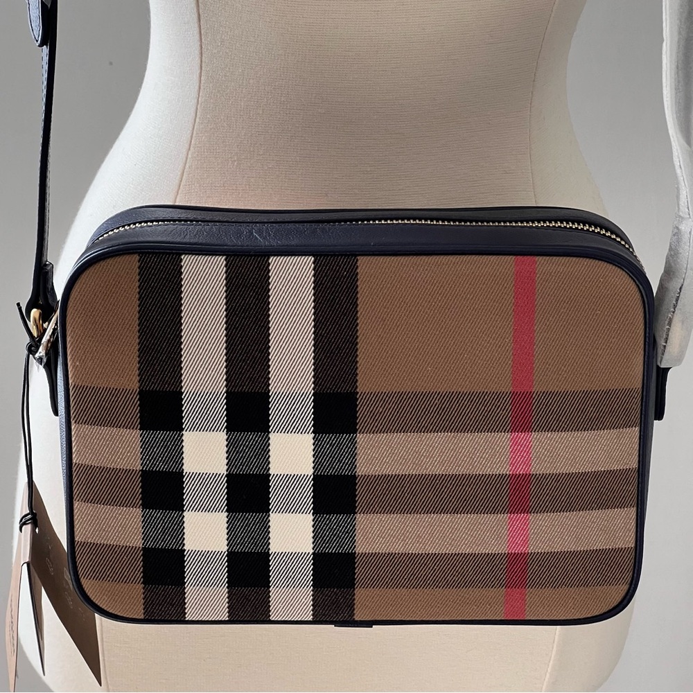 Burberry Large Camera Bag in Dark Canvas Blue